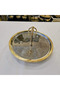30 cm Cast Stand-Alone Stainless Steel Presentation Plate with Handle and Gold Detail