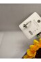 Zircon Stone Stone Ring Model Steel Earrings - 4