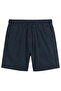 Men's L Stretch Fabric Lace-Up Denim Shorts Navy Blue, Suitable for Large Sizes between 120 and 177 Kilograms