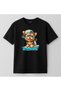 Danke Printed Surfing Cute Dog Printed Kids' T-Shirt (Ages 4-13)