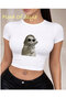 White Babby Tee Stone Patterned Cats Special Design
