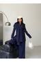 Women's Cape Shawl Detailed Design Jacket Trousers Suit - 7