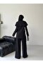 Women's Cape Shawl Detailed Design Jacket Trousers Suit - 9