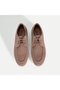 Men's Beige Lace-Up Nubuck Leather Perforated Casual Shoes - 8