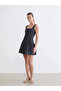 Lcw Comfort Indigo Square Neck Pleated Mini Jean Dress - 2