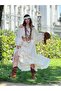 Women's Bohemian Style Gypsy Spanish Sleeve S Strapless Blouse- Skirt Two-Piece Set - 6