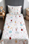 Sleepy Rabbits Patterned Bedspread and Pillowcase