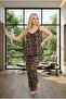 New Season Women's Leopard Printed Piece V-Neck Lace Piece Stylish Spaghetti Strap Large Size (Oversized) Pajama Set - 5