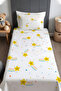 Cheerful Stars Patterned Bedspread and Pillowcase