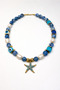Natural Stone & Evil Eye Beaded Starfish Pendant Necklace – Women's Necklace with Gold Detail - 3
