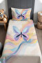 Elegant Butterfly Patterned Bedspread and Pillowcase