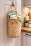 Wicker Bohemian Basket Newspaper Holder Accessory Decor Book Door Ornament Decorative Gift Kitchen Bag Holder