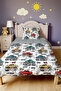 Powerful Trucks Patterned Single Duvet and Pillowcase - 2