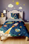 Blue Space Travel Patterned Single Duvet and Pillowcase - 2