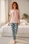 Women's Short Sleeve Stretch Fabric Pajama Set Powder - 2