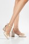 Elegant Stone Printed Butterfly Bow Detail Thick Heel Women's Evening Dress Shoes - 3