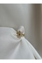 Stainless Steel Gold Zircon Stone Baguette Ring - 3
