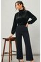 Women's Blouse Silk Velvet Mock Neck Long Sleeve Stylish Blouse - 3