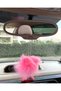 Feather Pink Rearview Mirror Ornament Pink Pom-Pom Feather Pink Auto Ornament Rearview Ornament - 3