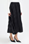 Women's Quality Black Pleated Skirt with Elastic Waist - 3