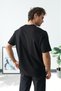 Men's Black Regular Crew Neck Golden Hour Embroidered T-Shirt - 3