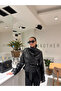 Mock Neck Belted Leather Jacket - 2