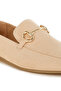 Women's Horsebit Embellished Flat Loafers in Beige - 4