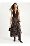 Women's Brown Ethnic Pattern Tie-Dyed Lined Chiffon Skirt 0944 60283960 - 2