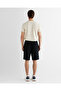 Erkek Siyah Regular Fit Logolu Şort - 2