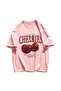 Unisex Oversized Cherrie Detailed T-Shirt