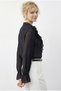 Women's Black Volan Detailed Transparent Chiffon Shirt 0945 60283964 - 4
