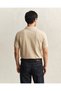 Men's Beige Regular Fit Logo Polo Neck T-Shirt - 3