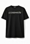Unisex Oversized Black Cosmos Glitter Stone T-Shirt