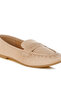 Women's Penny Strap Studded Loafers in Beige - 4
