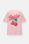Unisex Oversized Cherry Detailed T-Shirt