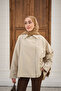 Women's Shirt Collar Buttoned Slim Short Trench Coat Stone