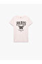Cotton Short Sleeve Crew Neck Butterfly Print T-Shirt - 4