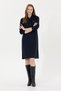 Women's Navy Blue Polo Collar Knitted Dress 50254418-Vr033 - 4