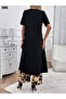 Women's Short Sleeve Cross Front Detailed Viscose Blouse Trousers Two Piece Set - 3