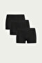 Women's 3-Piece Black Stitch-Free Second Skin Feel Premium Seamless Boyshort Boxer - 2