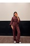Women's Oversized Kimono Sleeve Tie-Detail Blouse & Wide-Leg Pants Set - 5