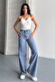 Women's High Waist Jeans Side Pocket Denim Palazzo Pants