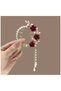 Topuz Hair Clip Red Rose Gold Metal Crystal Stone Hair Clip - 3