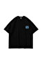 816 Urban Spirit Printed Oversize Unisex Black Tshirt - 2