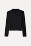 Women's Black Button Collar Detailed Ribbed Knit Sweater - 5
