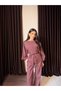 Women's Oversized Kimono Sleeve Tie-Detail Blouse & Wide-Leg Pants Set - 3