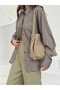 Suede Shoulder Bag - Mink - 7