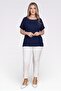 30106 White Stylish Button-Detail Ankle-Length Pants