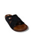 Soft Leather Cross-Strapped Anatomical Men's Slippers – Non-Slip Sole - 4