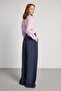 Women's Navy Blue Pleated Palazzo Pants 30068 - 5